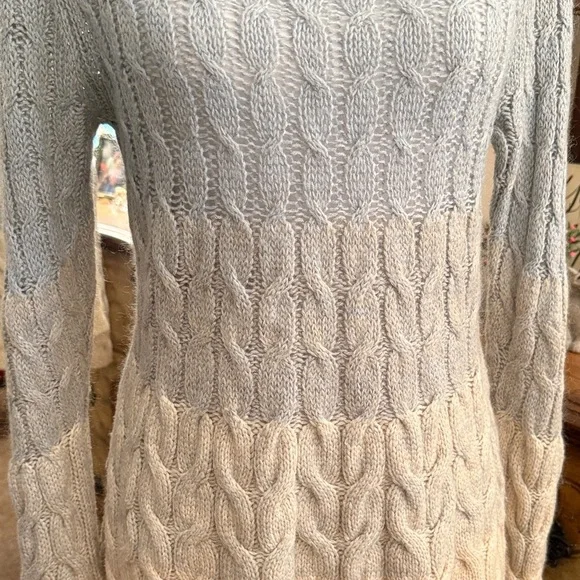 Sparrow Women's Cable Knit Sweater - Blue and Cream - Picture 2 of 13
